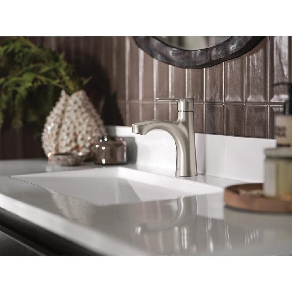 Findlay Single Handle 4-inch Centerset/Single Hole Bathroom Sink Faucet/Tap with Deckplate in Brushed Nickel (Valve Included)