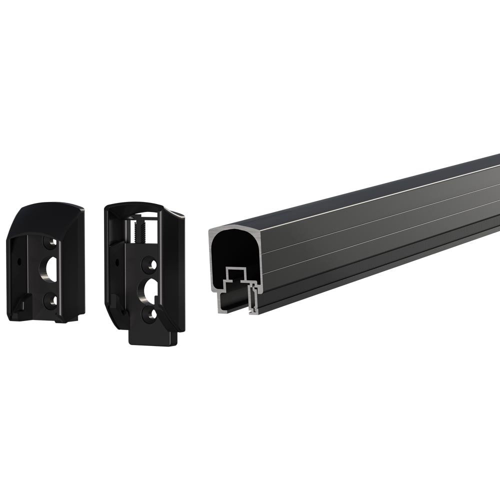 Ensemble de garde-corps d'escalier en câble d'aluminium de 4,7 pieds en noir mat