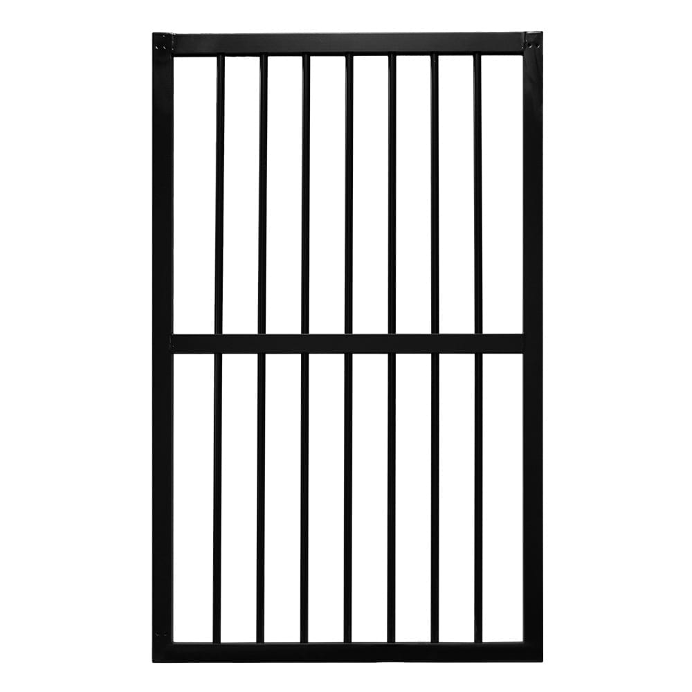 36-inch W x 59 1/4-inch H x 1 1/2-inch D Aluminum Metal Pre-Assembled Fence Gate in Black