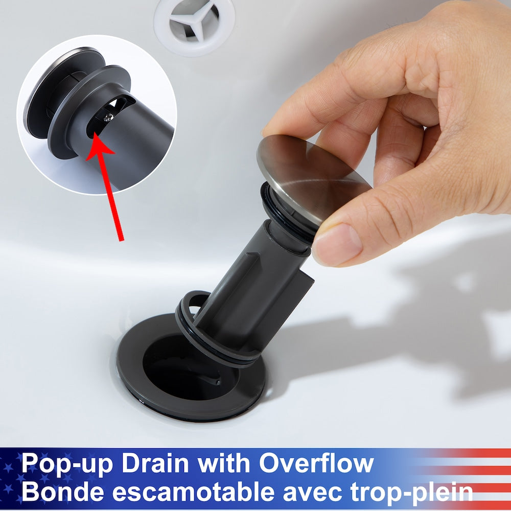 A2 Centerset Faucet 4-inch 2-Handle Bathroom Faucet with Drain Assembly in Brushed Nickel