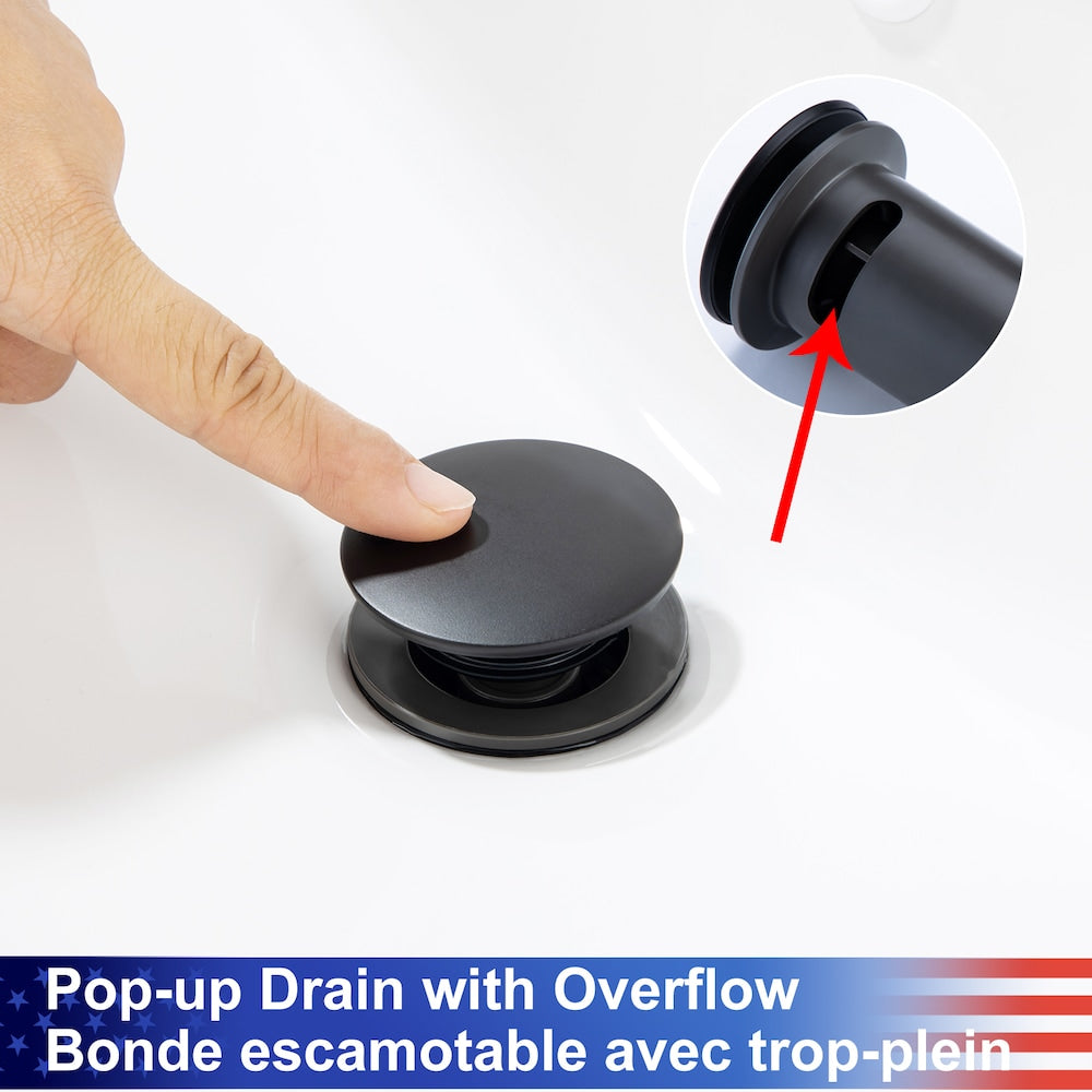 A2 Centerset Faucet 4-inch 2-Handle Bathroom Faucet with Drain Assembly in Matte Black