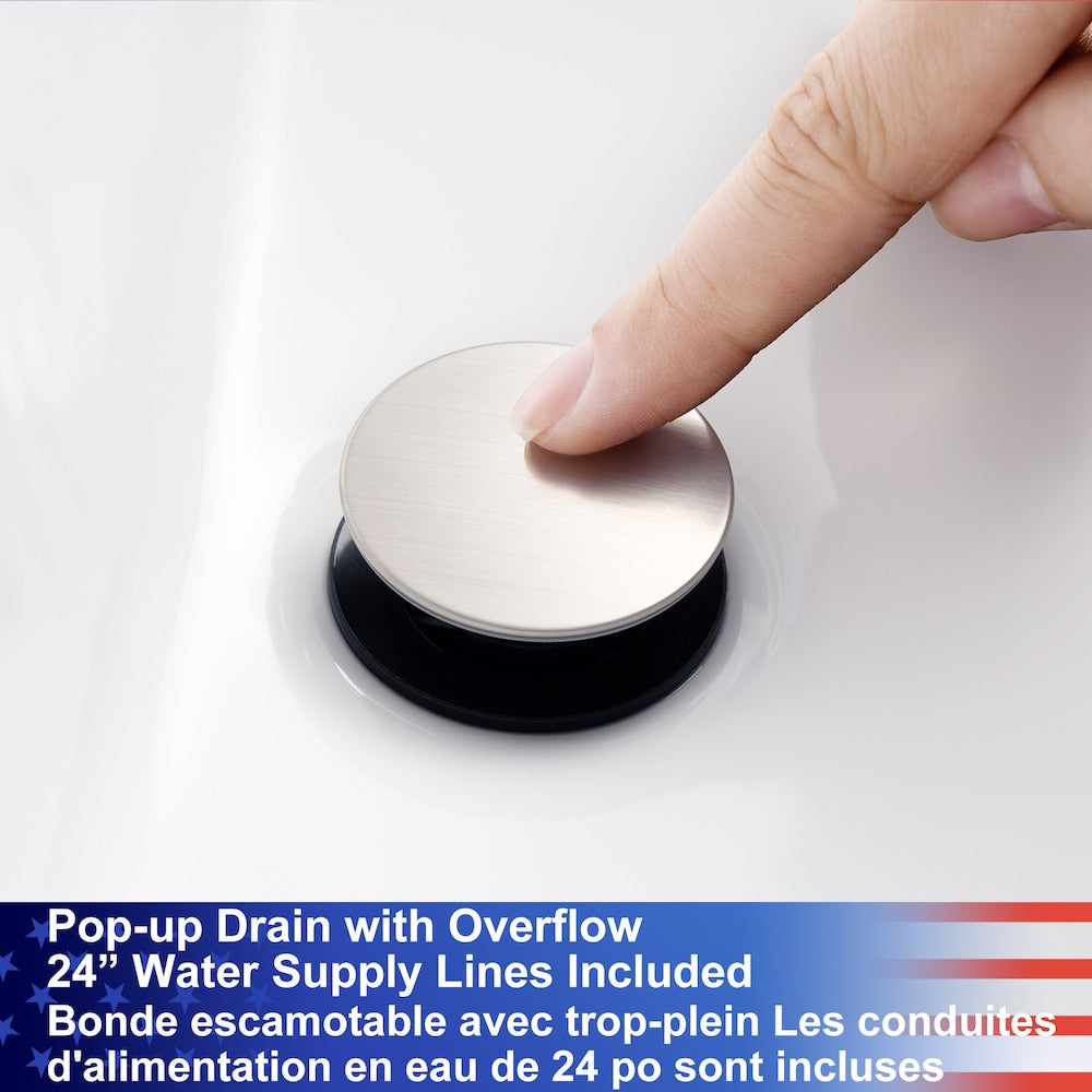 A5 Centerset Faucet 4-inch 2-Handle Bathroom Faucet with Drain Assembly in Chrome