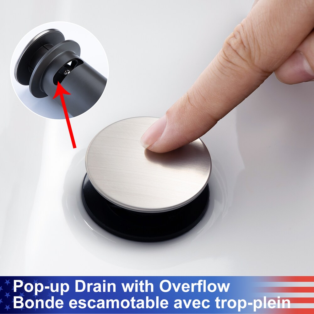 A8 Centerset Faucet 4-inch 2-Handle Bathroom Faucet with Drain Assembly in Brushed Nickel