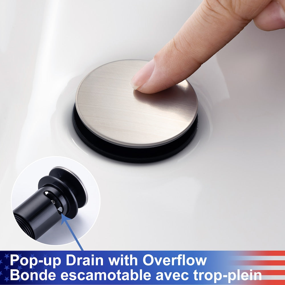 B5 Widespread Faucet 8-inch 2-Handle Bathroom Faucet with Drain Assembly in Brushed Nickel