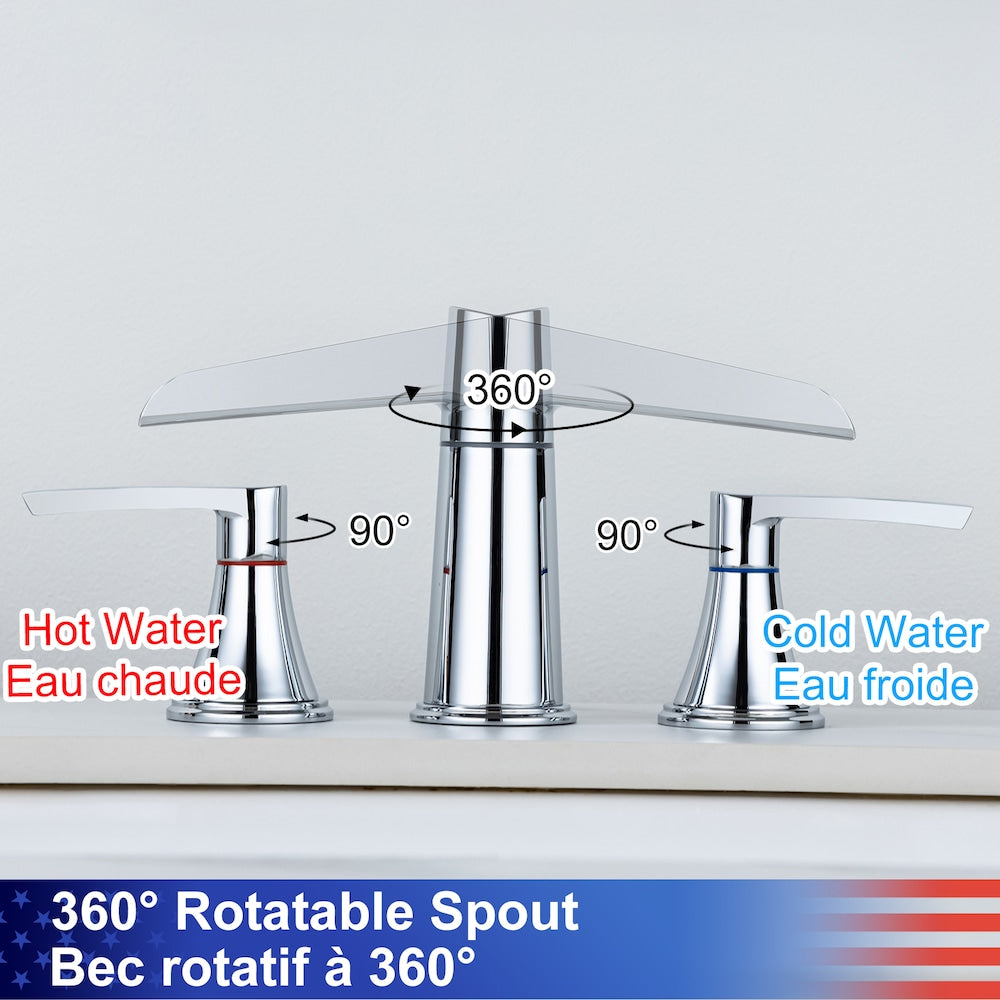 B5 Widespread Faucet 8-inch 2-Handle Bathroom Faucet with Drain Assembly in Chrome