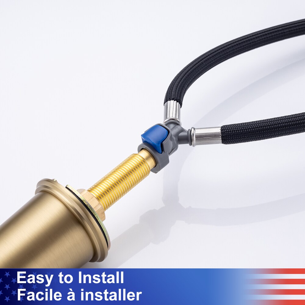 B5 Widespread Faucet 8-inch 2-Handle Bathroom Faucet with Drain Assembly in Brushed Gold