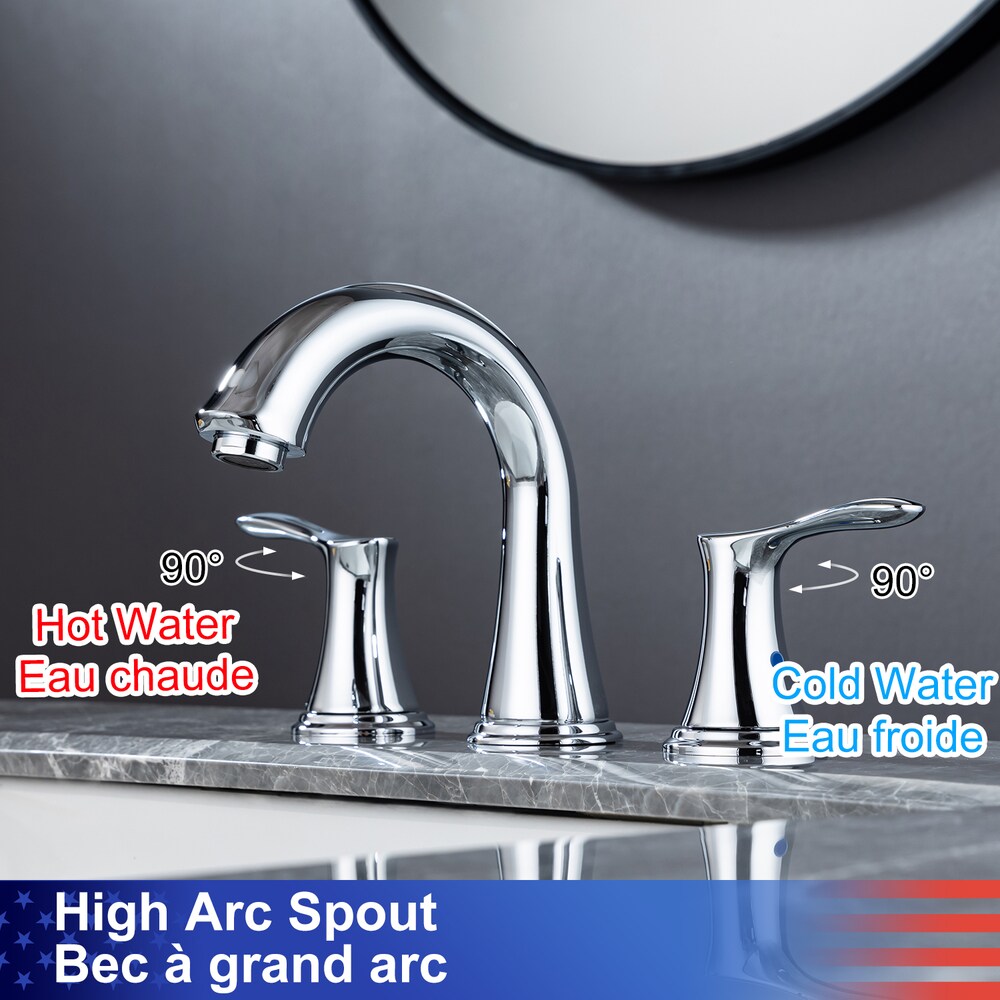 B7 Widespread Faucet 8-inch 2-Handle Bathroom Faucet with Drain Assembly in Chrome