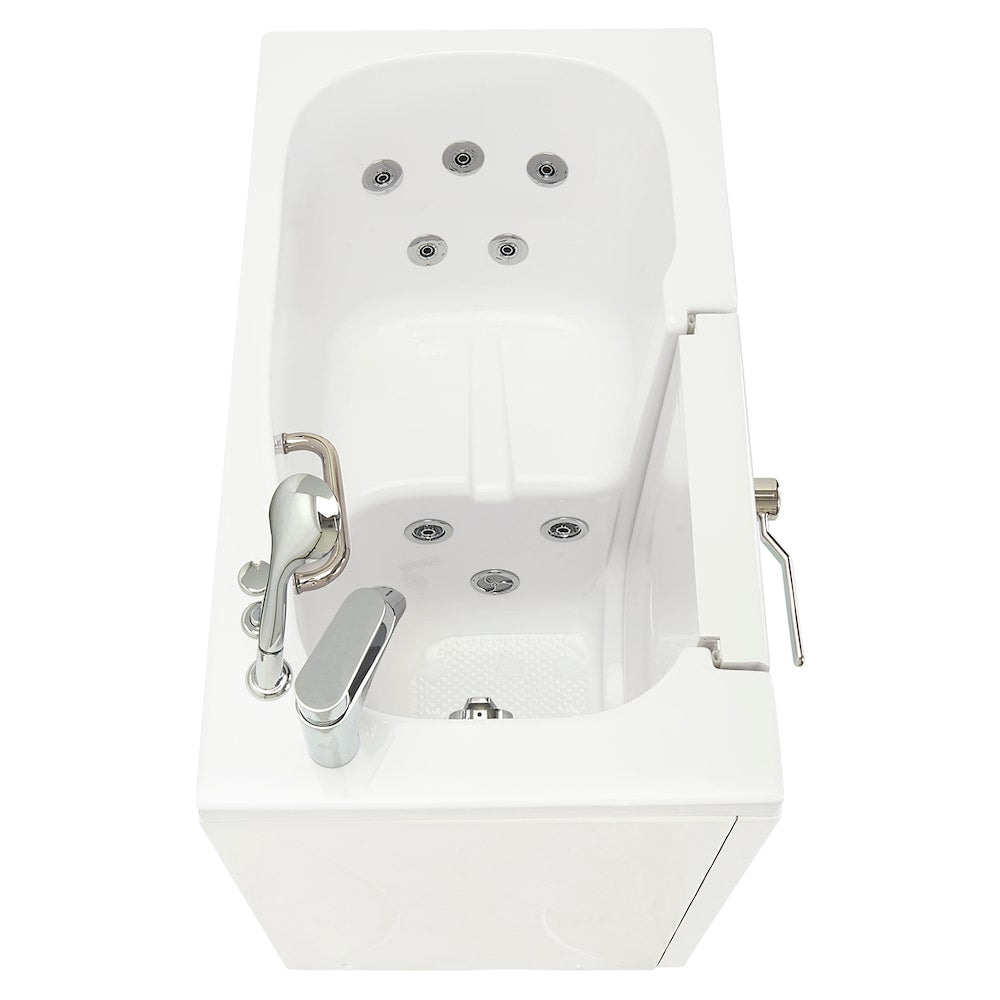 Baignoire balnéo mobile de 3 pi 9 po avec drain à gauche et robinet à remplissage rapide en blanc