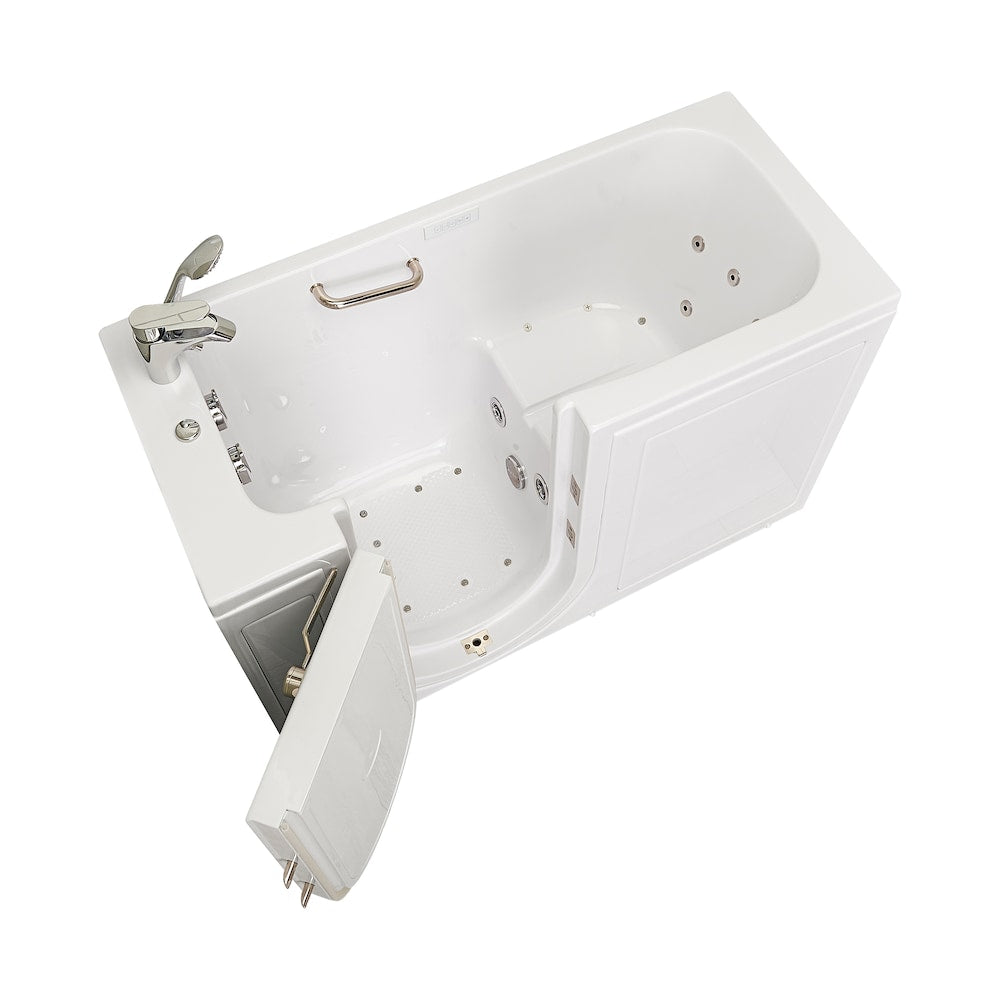 Baignoire à remous et à accès direct à l'air Lounger de 5 pi à double drain, blanche, avec robinet à remplissage rapide