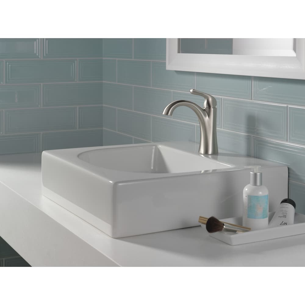 Arvo Single Hole Single-Handle Lever Bathroom Sink Faucet Deck Mount in Spotshield Brushed Nickel