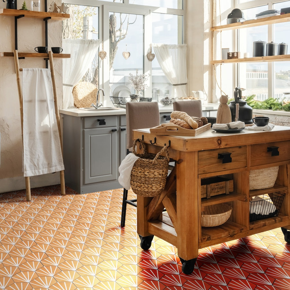 Horizon Dusk Hex Mostaza 7-3/4 in. x 9 in. Ceramic Floor and Wall Tile (8.88 sq. ft./case)