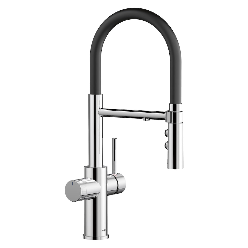 Catris Flexo Pull Down Dual Spray Filter-Ready Kitchen Faucet in Chrome