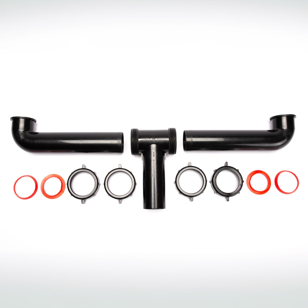 1-1/2" X 16" Centre Outlet Continuous Waste, Direct Connection, Plastic