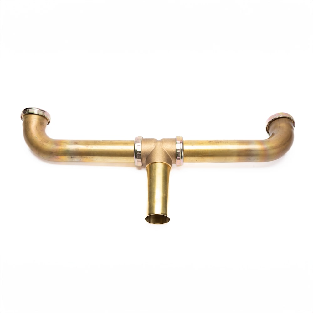 1-1/2" X 16" Centre Outlet Continuous Waste, Slip Joint Connection, 20 GA Brass