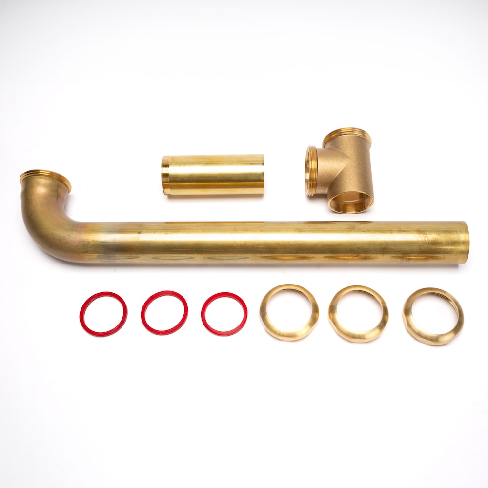 1-1/2" X 16" End Outlet Continuous Waste, Slip Joint Connection, 20 GA Brass