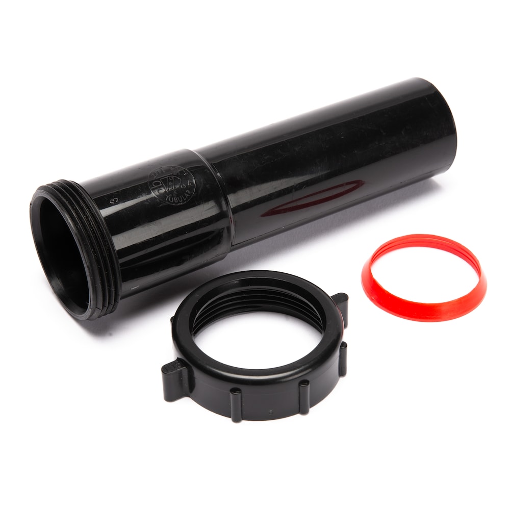 1-1/2" X 6" Extension Tube, Slip Joint Connection, Plastic
