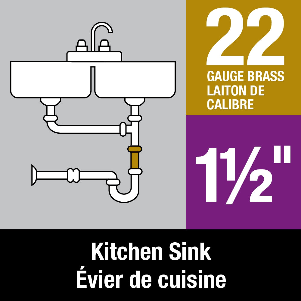 1-1/2" X 6" Extension Tube, Slip Joint Connection, 22 GA