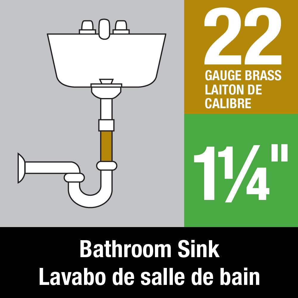 1-1/4" X 6" Chrome Extension Tube, Soldered Connection, 22 GA