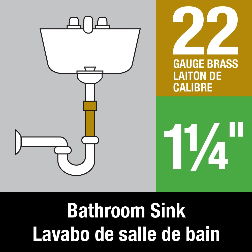 1-1/4" X 6" Chrome Extension Tube, Slip Joint Connection, 22 GA