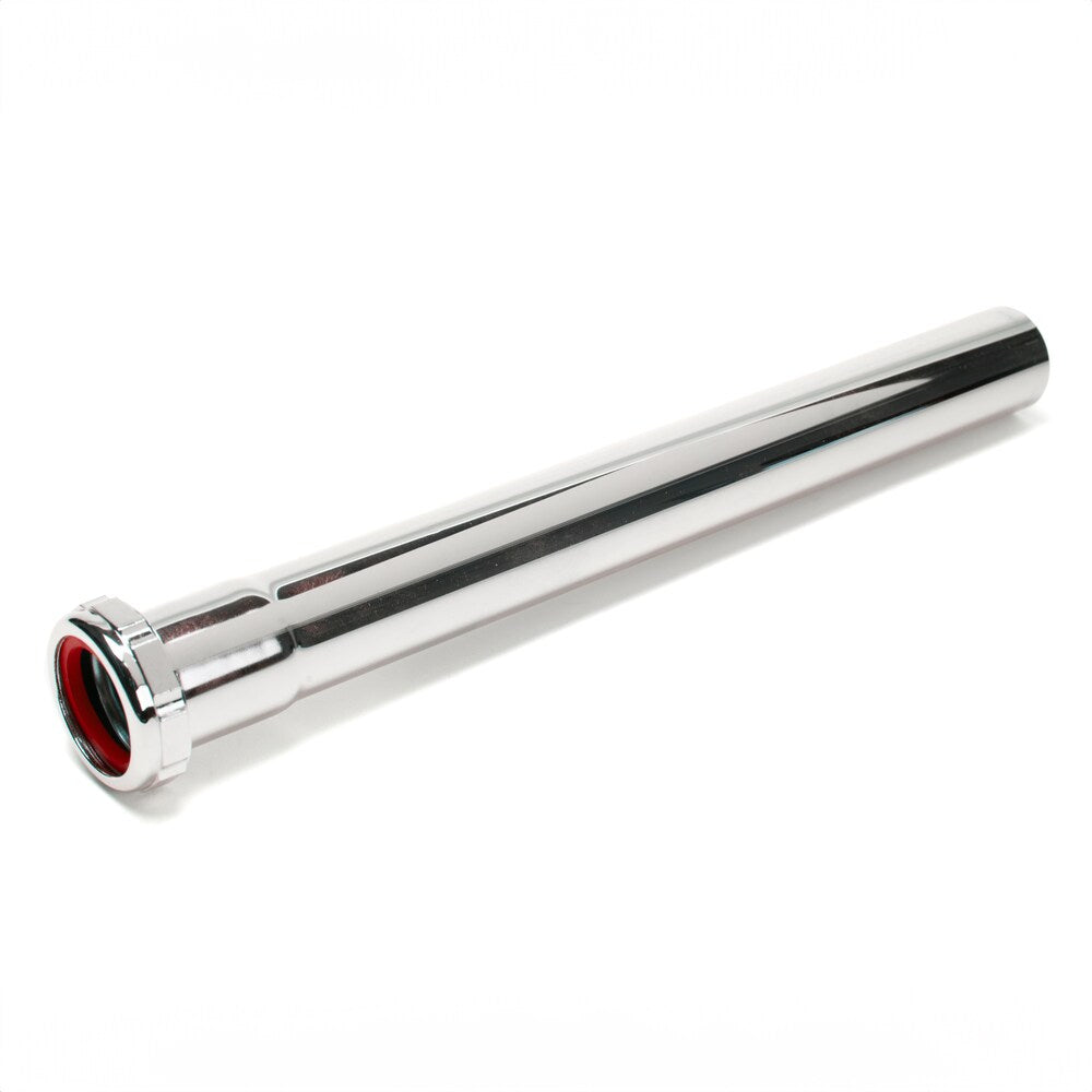 1-1/4" X 12" Chrome Extension Tube, Slip Joint Connection, 22 GA