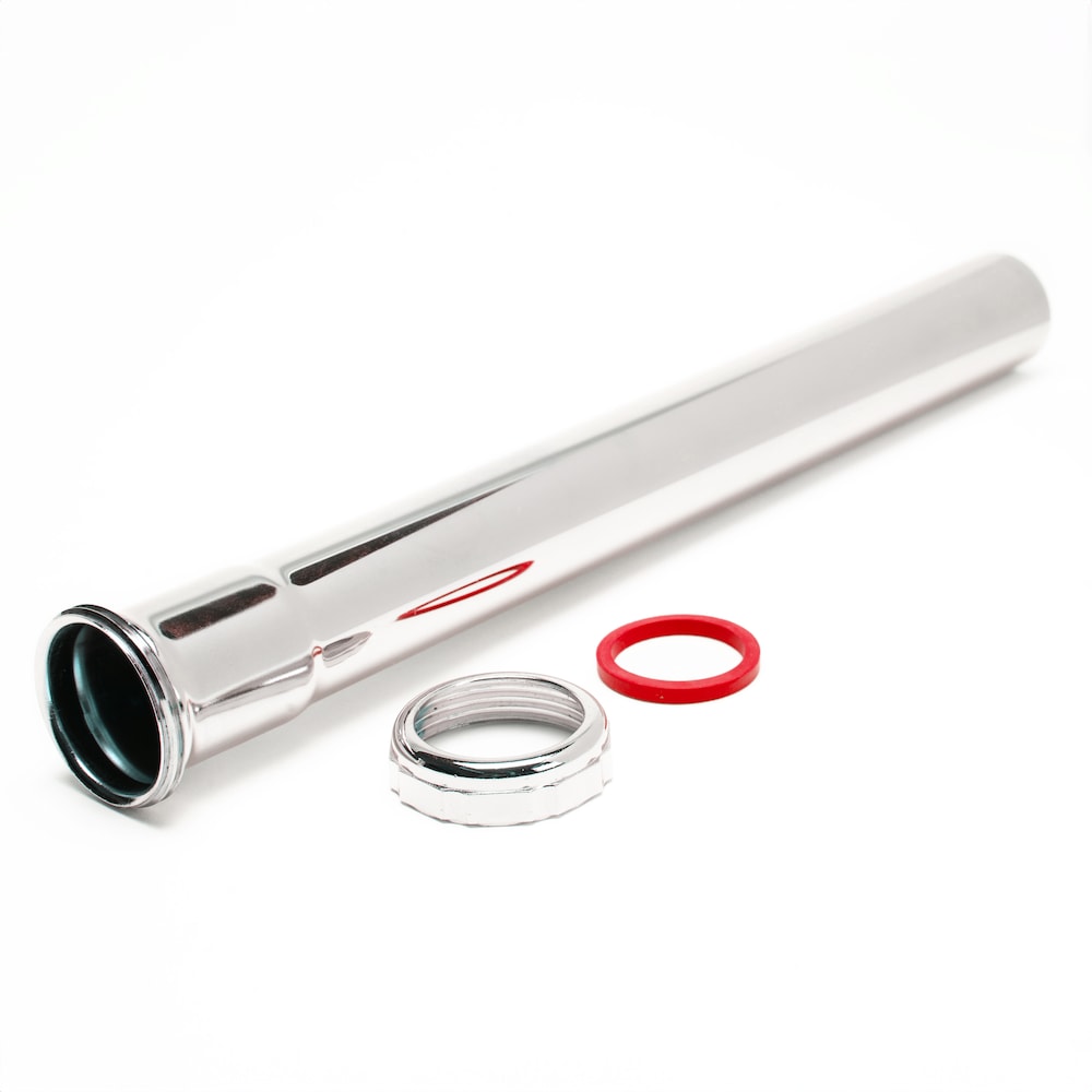 1-1/4" X 12" Chrome Extension Tube, Slip Joint Connection, 22 GA