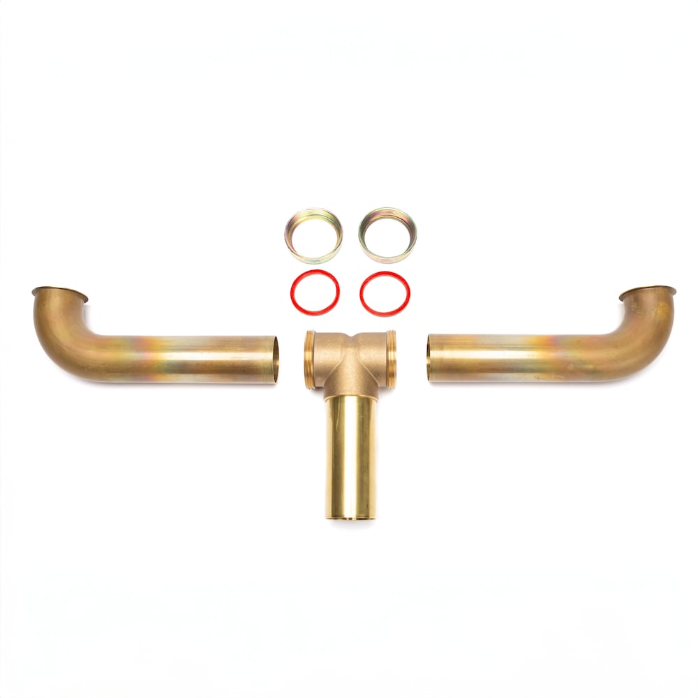 1-1/2" X 16" Centre Outlet Continuous Waste, Direct Connection, 20 GA Brass