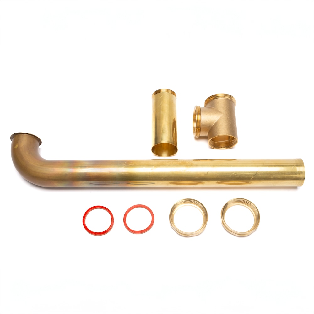 1-1/2" X 16" End Outlet Continuous Waste, Direct Connection, 20 GA Brass