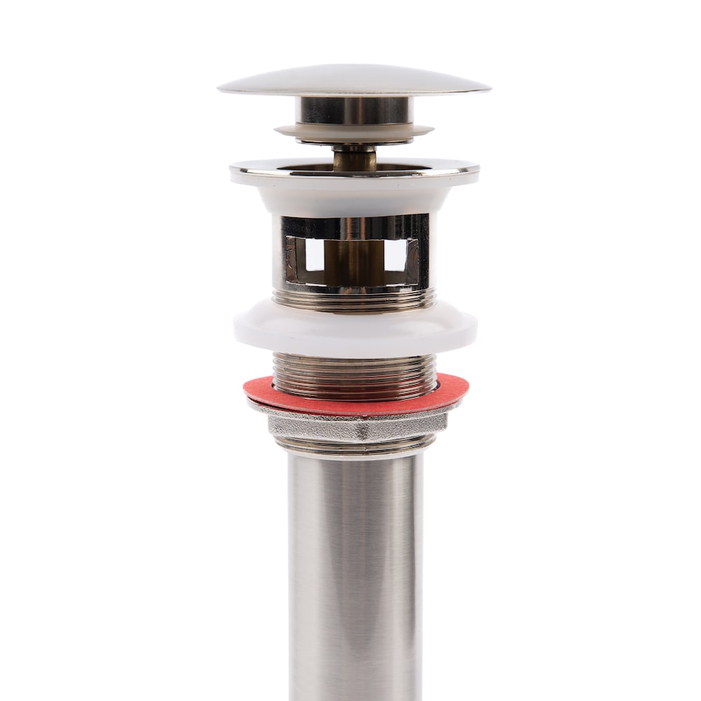 1-1/4" Brushed Nickel Lavatory Drain, Pop-up Stopper W/ Overflow, 20 GA Brass