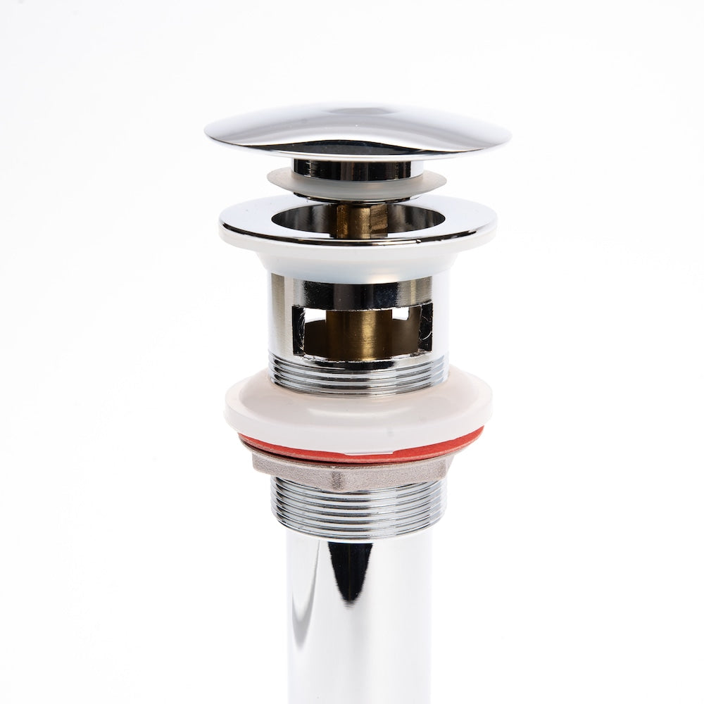 1-1/4" Chrome Lavatory Drain, Pop-up Stopper W/Overflow, 20 GA Brass