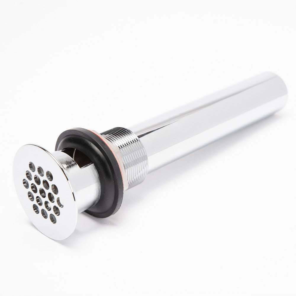 1-1/4" Chrome Open Grid Lavatory Drain W/ Overflow, 17 GA Brass