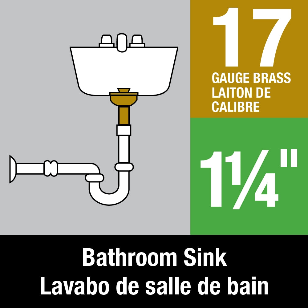 1-1/4" Chrome Open Grid Lavatory Drain W/ Overflow, 17 GA Brass