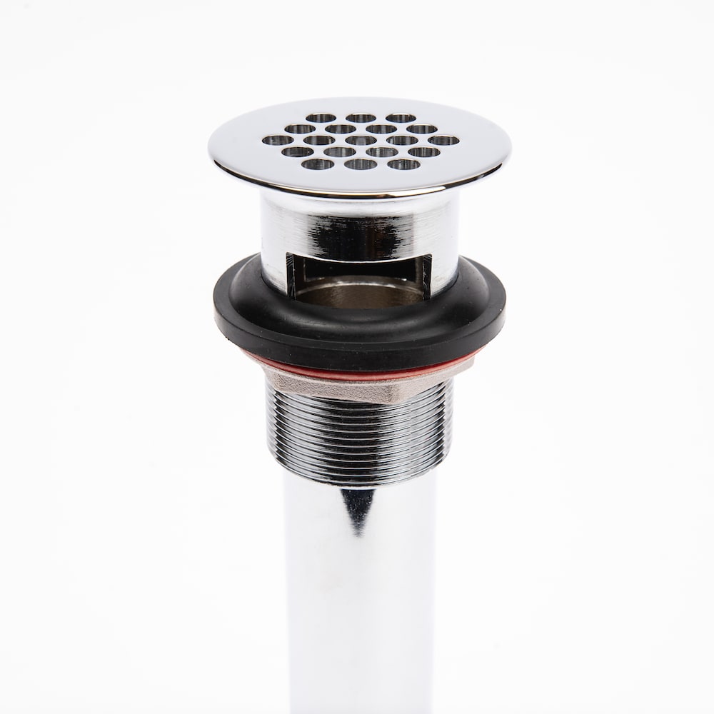 1-1/4" Chrome Open Grid Lavatory Drain W/ Overflow, 17 GA Brass