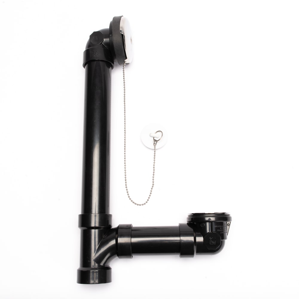 ABS Bath Waste And Overflow Chrome Full Kit, Plug & Chain Stopper, 1-Hole Overflow