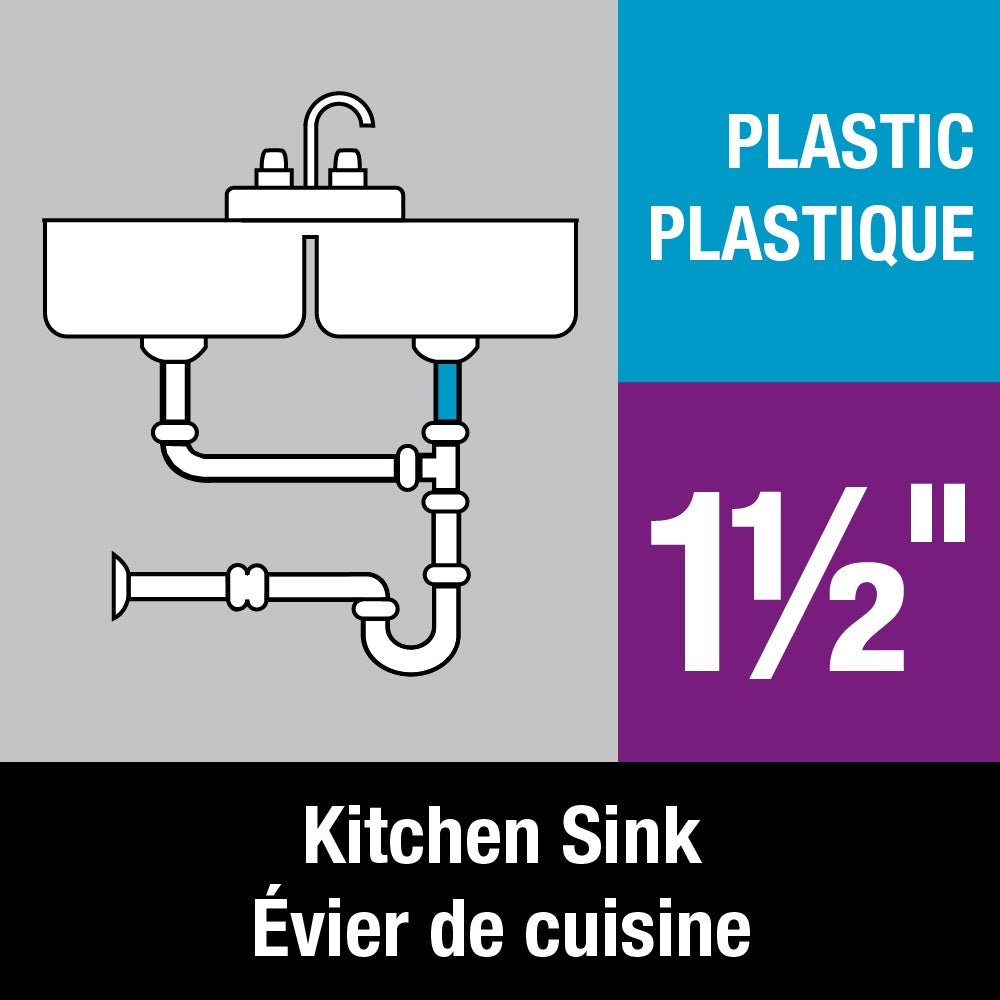 1-1/2" X 6" Flanged Tailpiece, Plastic