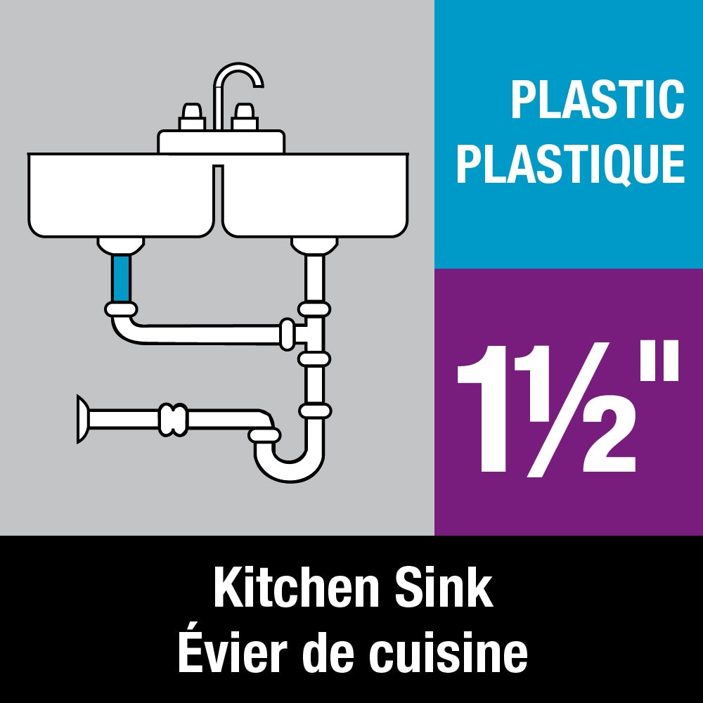 1-1/2" X 12" Flanged Tailpiece, Plastic