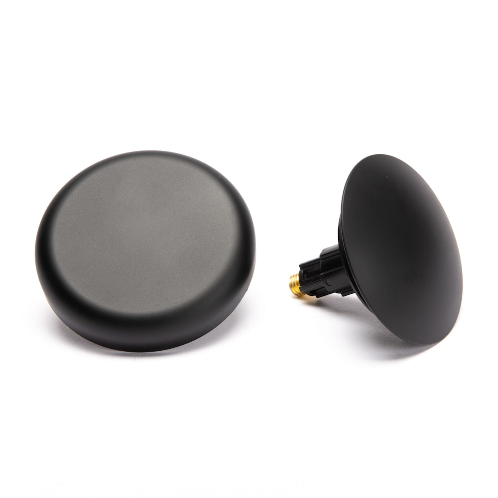 Bath Waste And Overflow Matte Black Trim Kit, Low Profile Dome Stopper, Snap-On Overflow