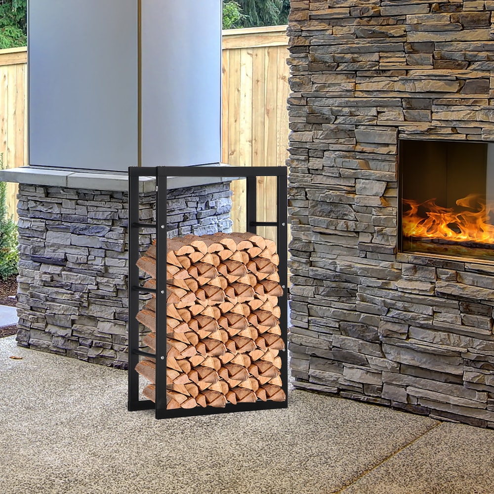 Firewood Rack Log Holder, 23.6-inch x 9.8-inch x 39.4-inch