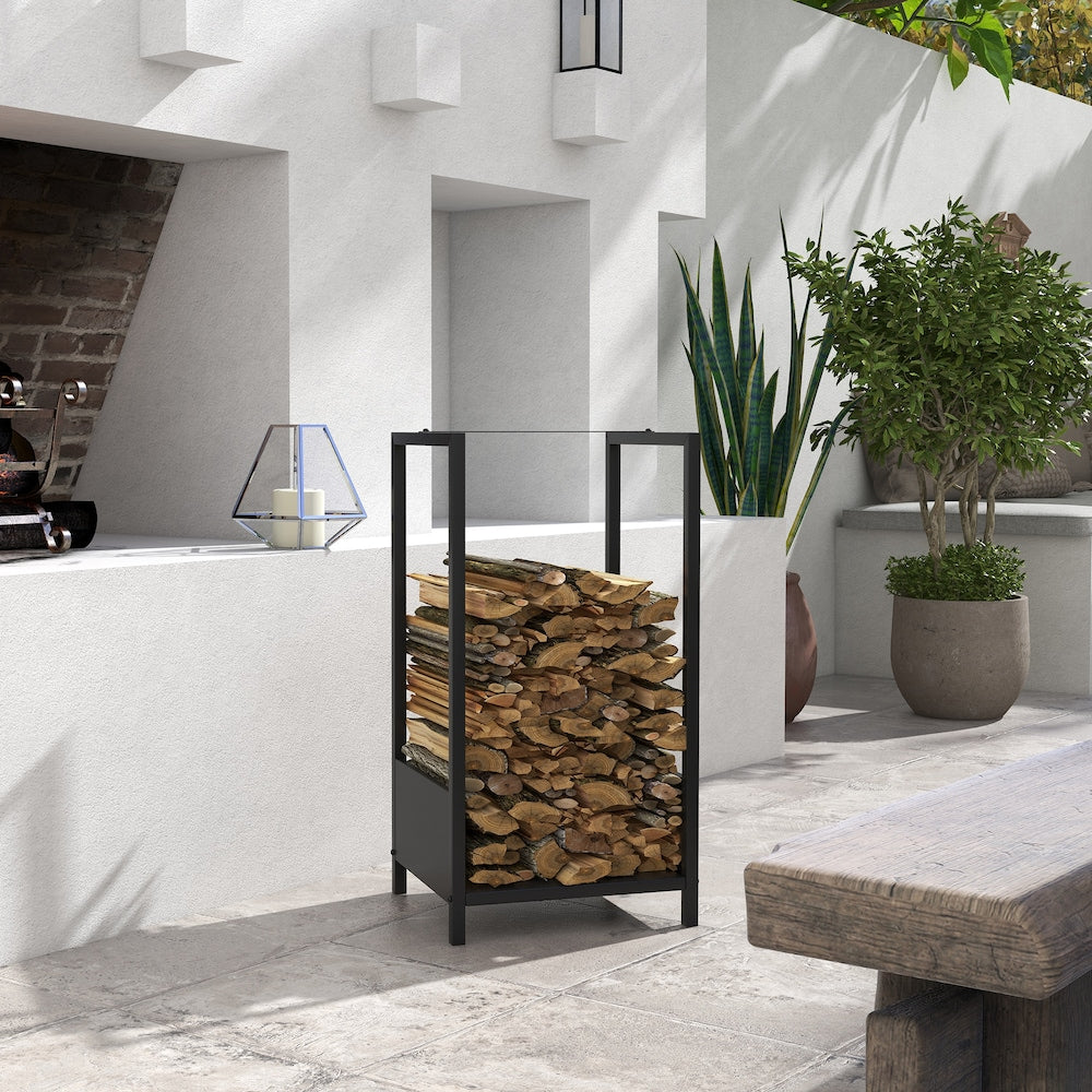 Firewood Rack Outdoor Indoor Log Holder Wood Storage Stacker