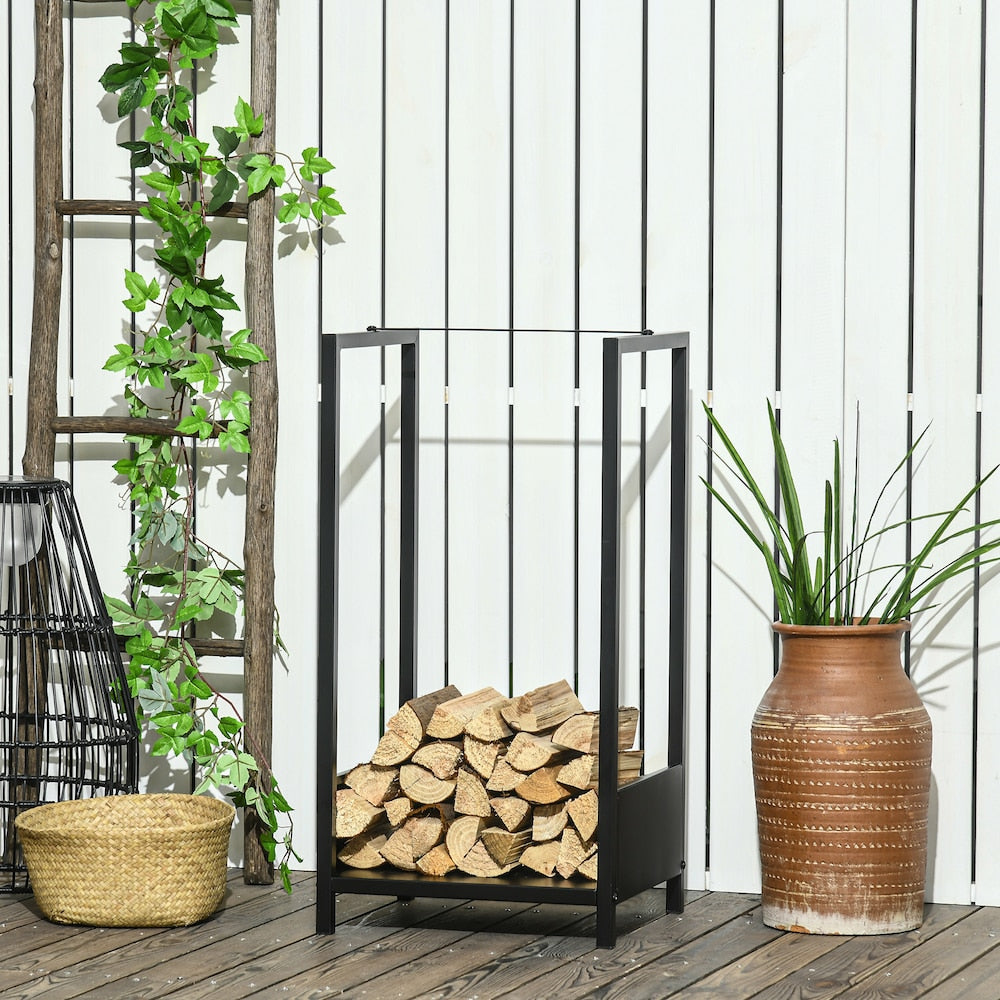 Firewood Rack Outdoor Indoor Log Holder Wood Storage Stacker