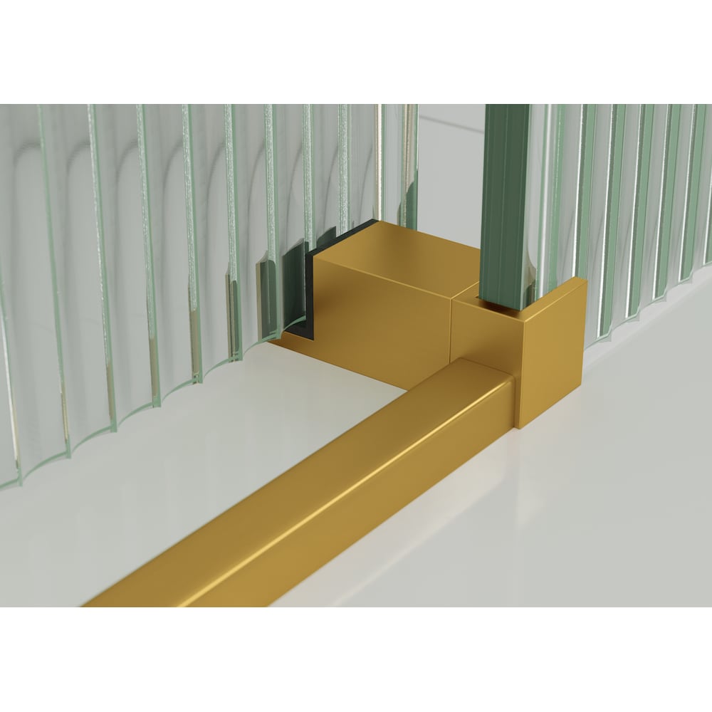 Porte de baignoire coulissante de 56 po à 60 po de largeur x 60 po de hauteur en laiton satiné avec verre cannelé - Côté droit