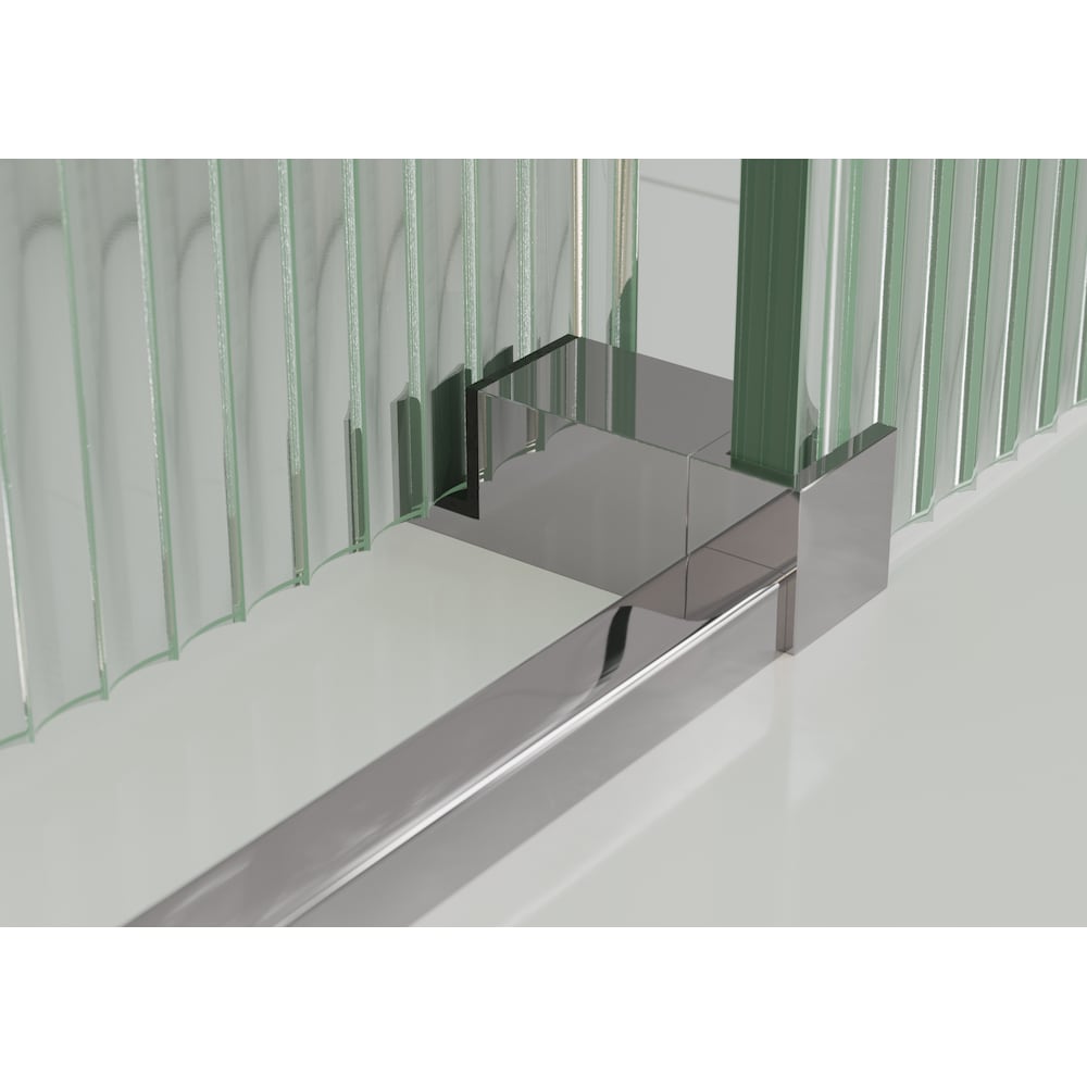 Porte de baignoire coulissante de 56 à 60 pouces de largeur x 60 pouces de hauteur en chrome avec verre cannelé - Côté droit