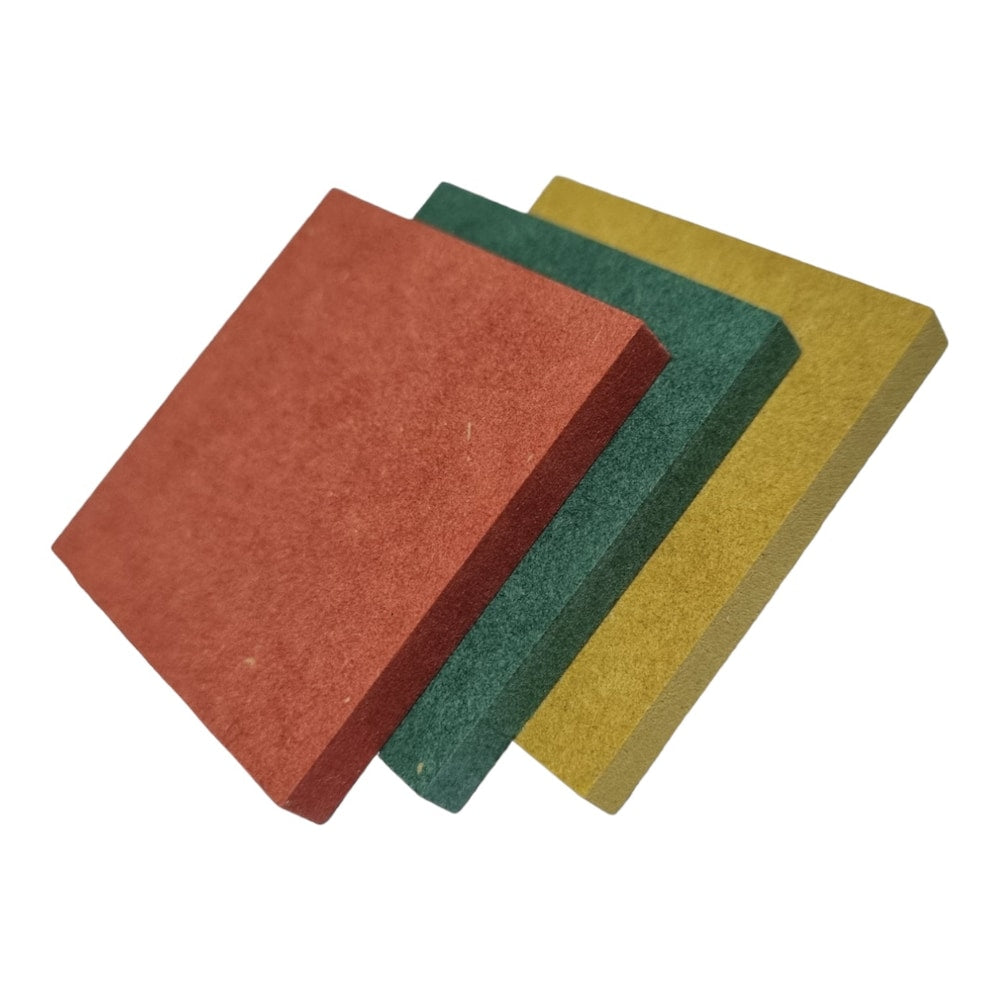 MDF couleur 5,0 mm x 2 pi x 2 pi : rouge, vert et jaune (3 pièces par boîte)