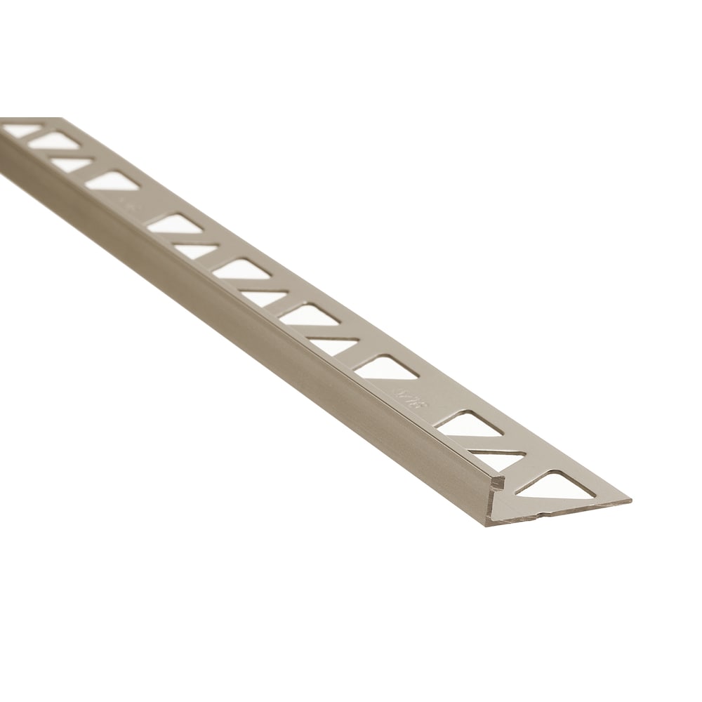 Bordure de carrelage en aluminium - Titane satiné - 5/16 po (8 mm) x 12 pi - 25 pièces.