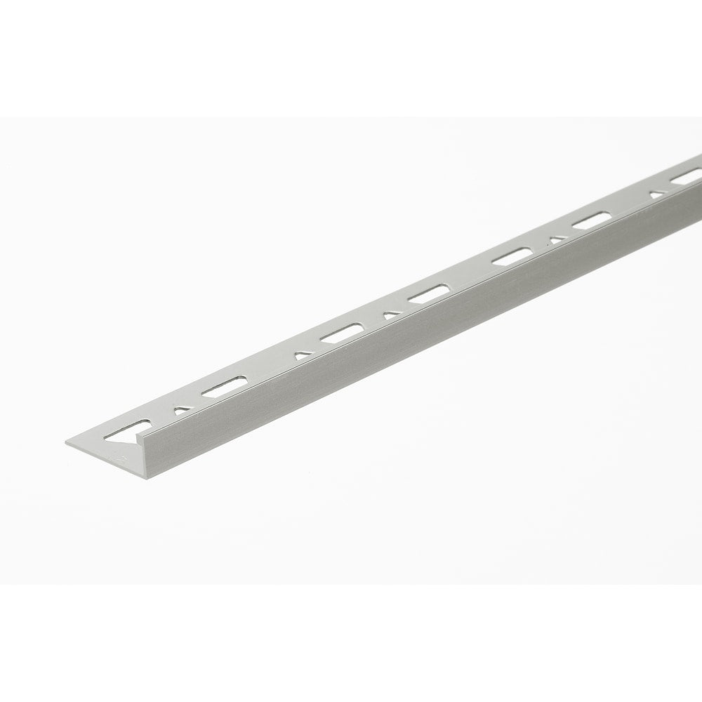 Bordure de carrelage en aluminium – Transparent satiné – 3/8 po (10 mm) x 12 pi – 25 pièces.