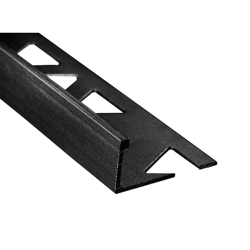 Bordure de carrelage en aluminium - Noir satiné - 1/2 po (12,5 mm) x 12 pi - 25 pièces.