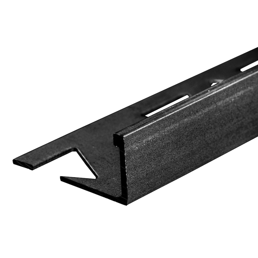 Bordure de carrelage en aluminium - Noir satiné - 1/2 po (12,5 mm) x 12 pi - 25 pièces.