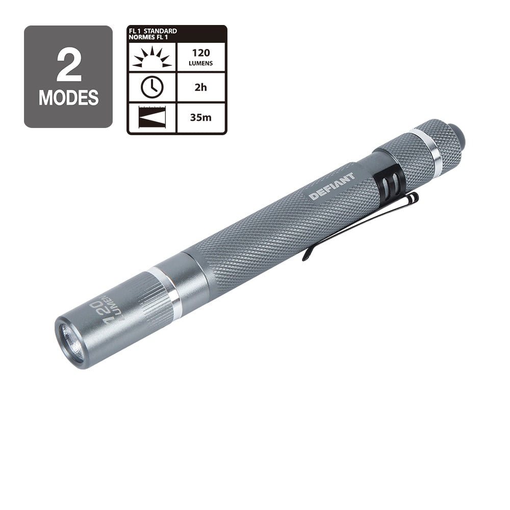 Lampe stylo LED en aluminium de 120 lumens avec fonction UV (2 piles AAA incluses)