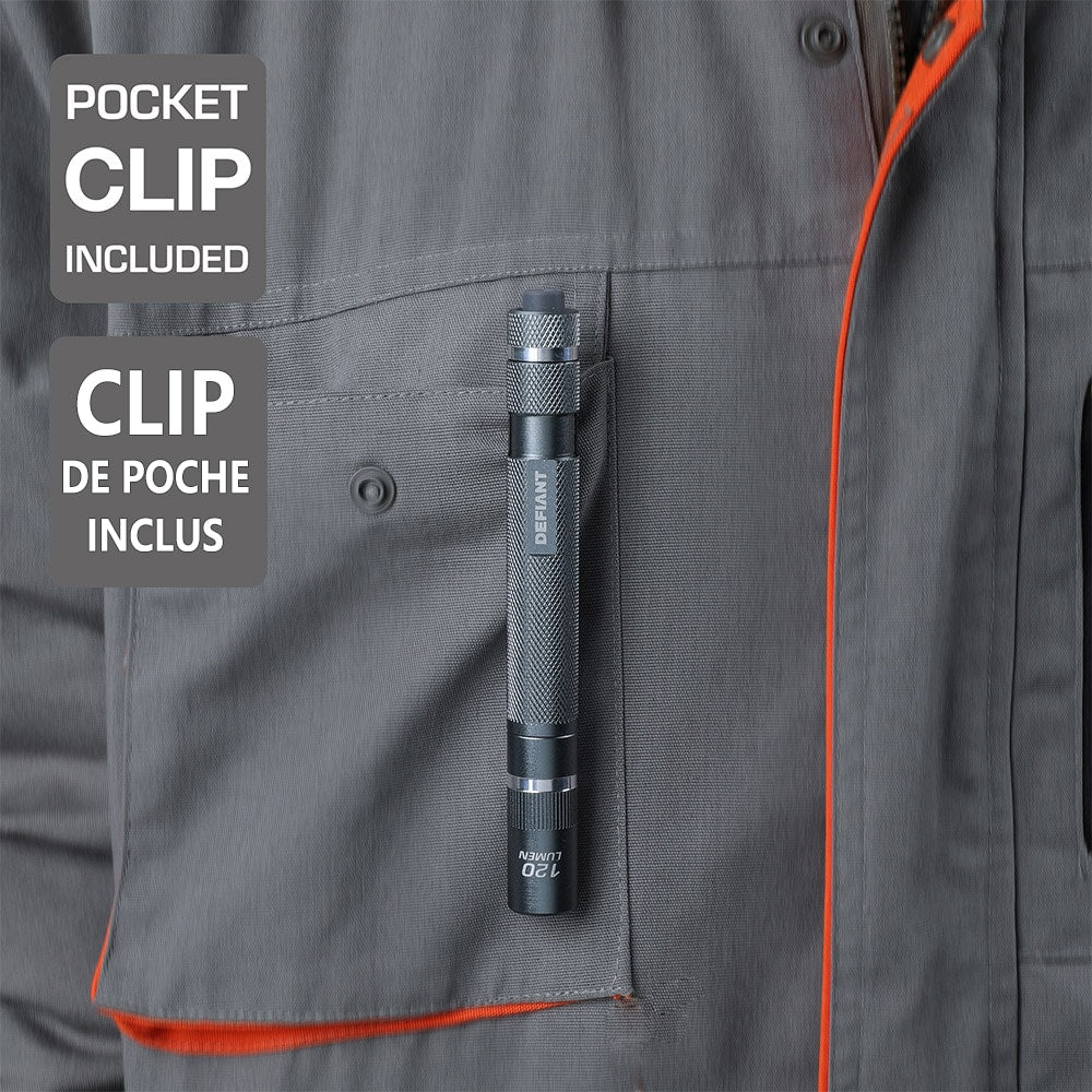 Lampe stylo LED en aluminium de 120 lumens avec fonction UV (2 piles AAA incluses)