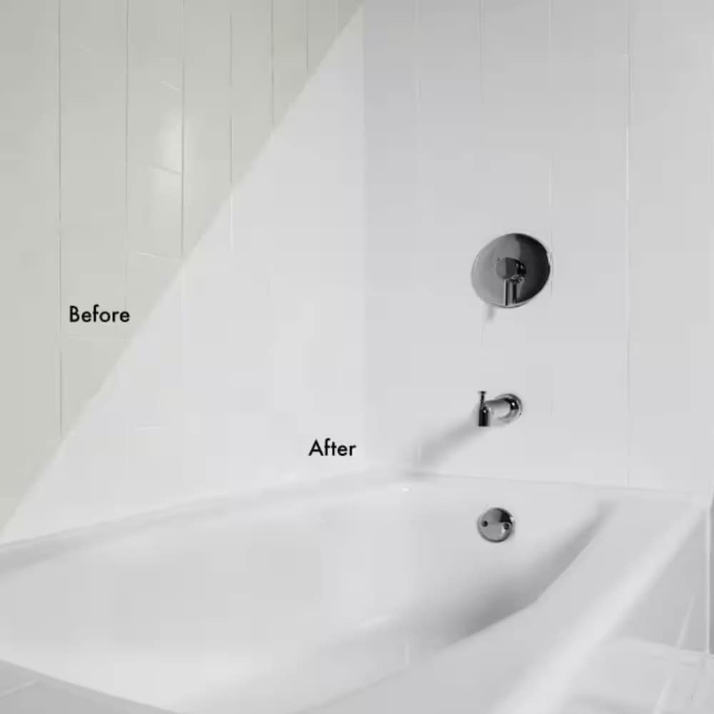 Kit de rénovation de baignoire et de carrelage en blanc brillant, 946 ml