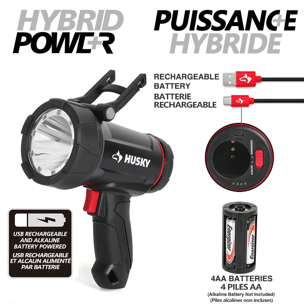 2500-Lumen Dual Power Floating Rechargeable 6 Modes LED Spotlight (USB Cable Included)